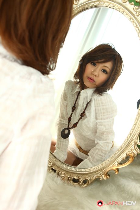 Super cute Japanese brunette Aya Sugiura loves to display her body