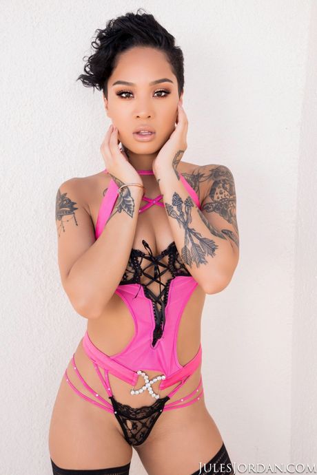 Asian teen Honey Gold gets her pussy licked and dicked by a black guy