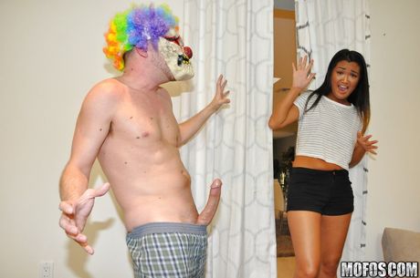 Rangy oriental teen Amy Parks in sexy shorts fucked after good cock suck